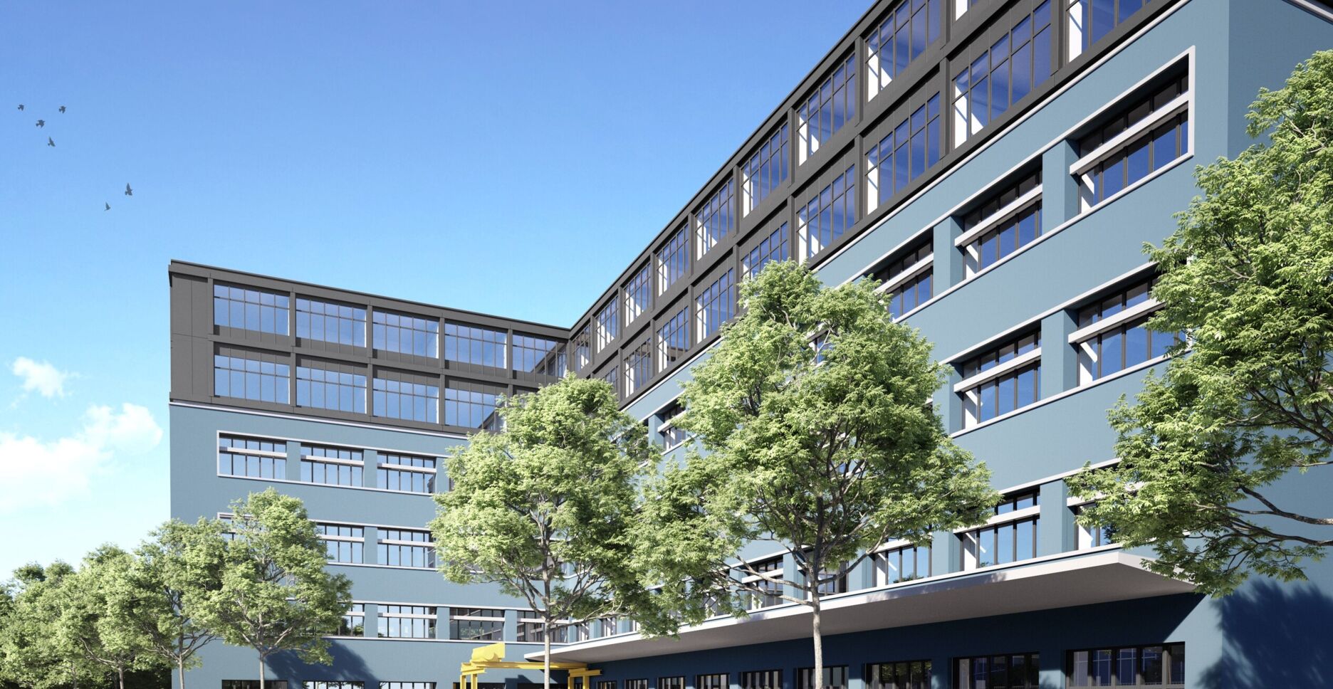 Modello 3D dell'edificio finito della Haute &eacute;cole d'art et de design di Ginevra