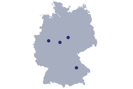 Deutschlandkarte mit den Standorten