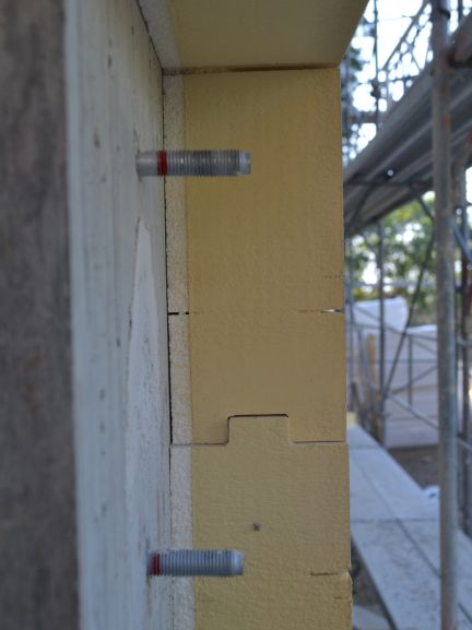 Vista in sezione dell'isolamento termico Museo Chaplin Corsier sur Vevey