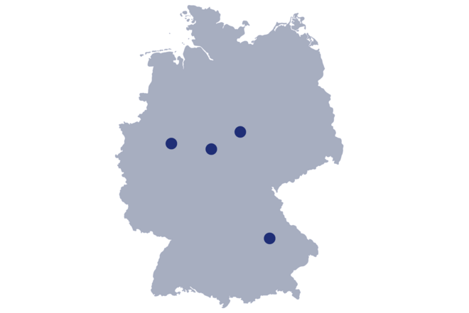 Deutschlandkarte mit den Standorten