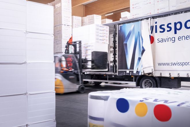 Impilatore con camion Magazzino Boswil