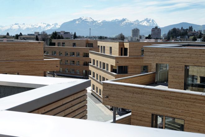 Die Mietwohnsiedlung Bommert, eine Minergie-P-ECO zertifizierte grüne Oase Mietwohnsiedlung Bommert Widnau Foto 0006