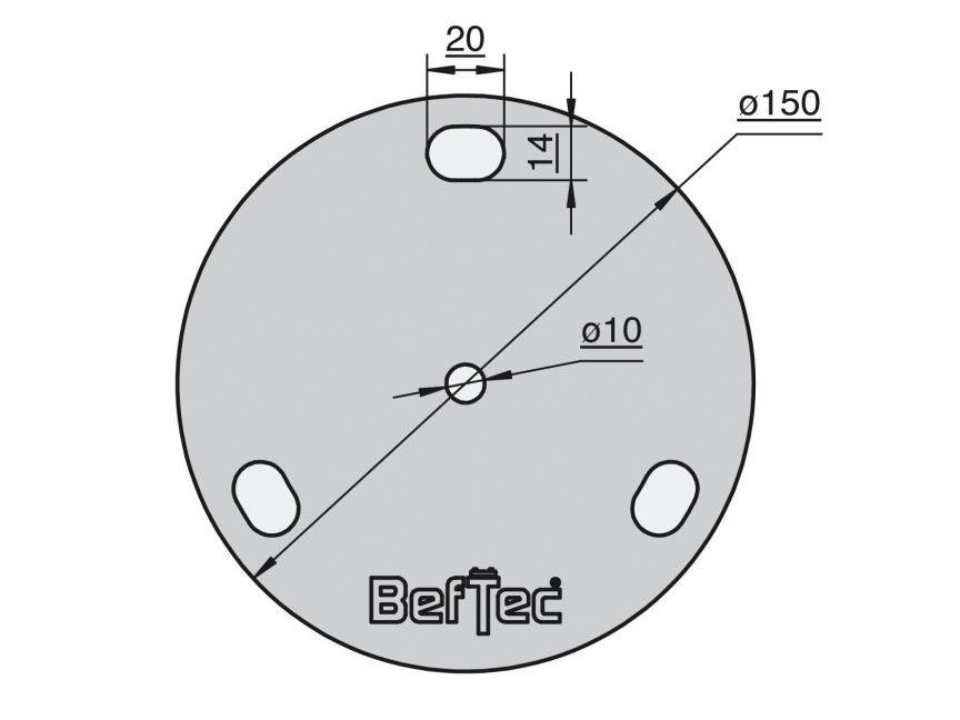  BefTec Raccordo tondo in alluminio