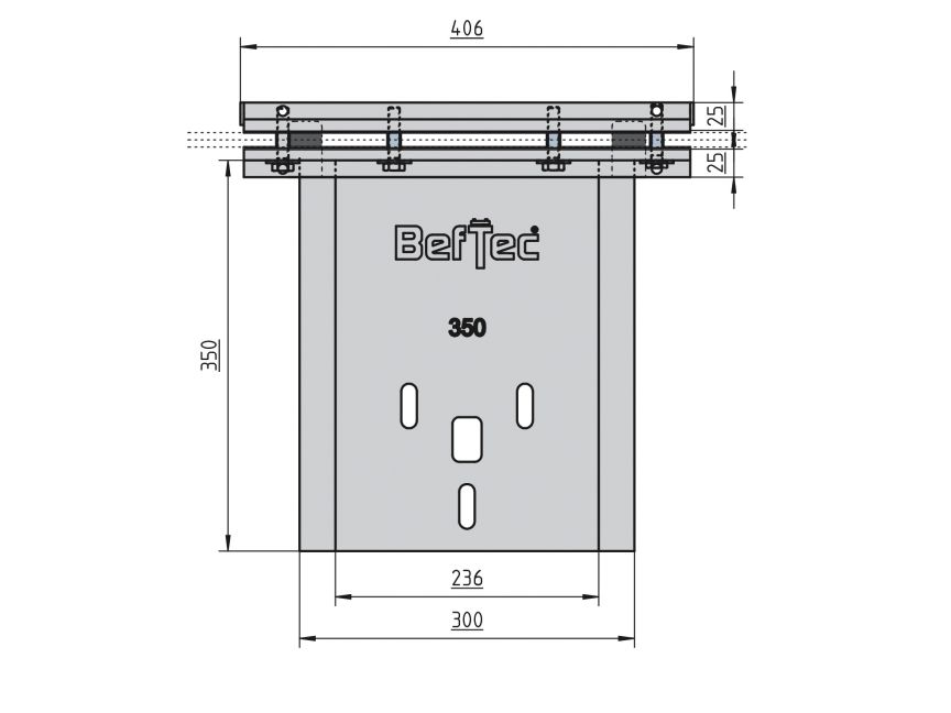  BefTec Console pour balustrade en verre 350