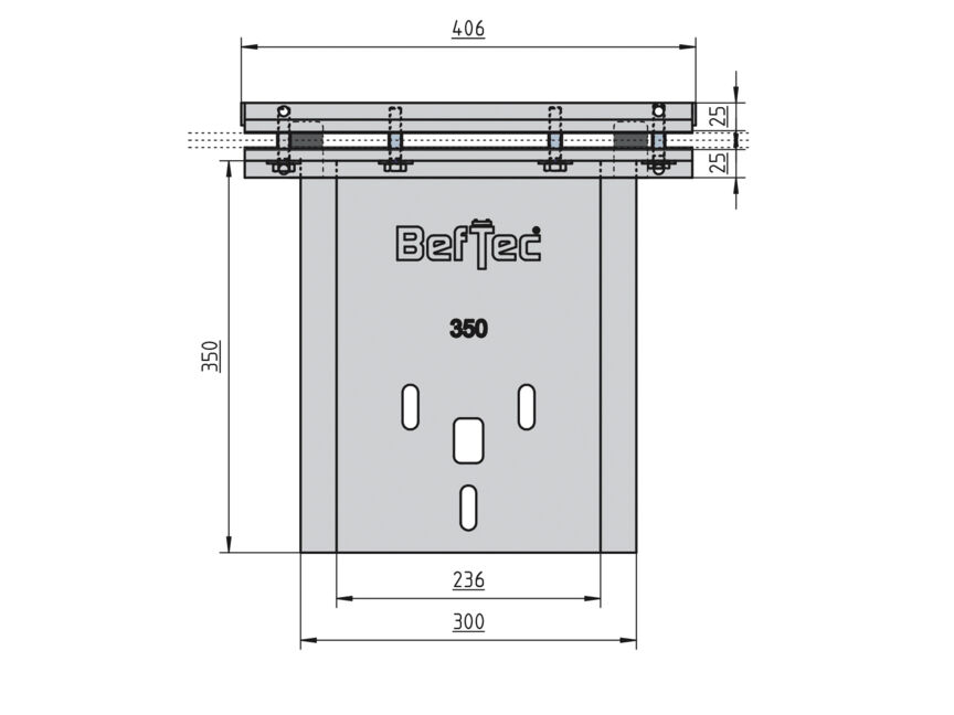 BefTec Console pour balustrade en verre 350
