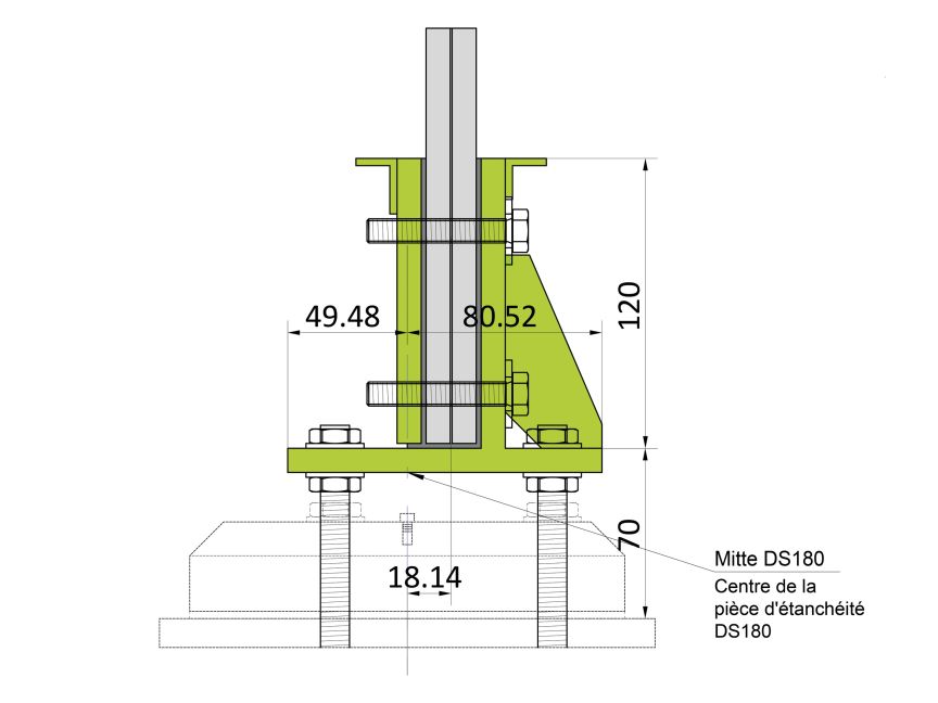  BefTec Console pour balustrade en verre direct