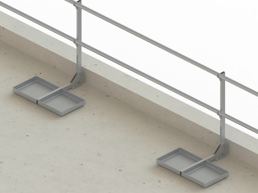 SAFSYS Sistema parapetto RAIL Montante corto con vasca