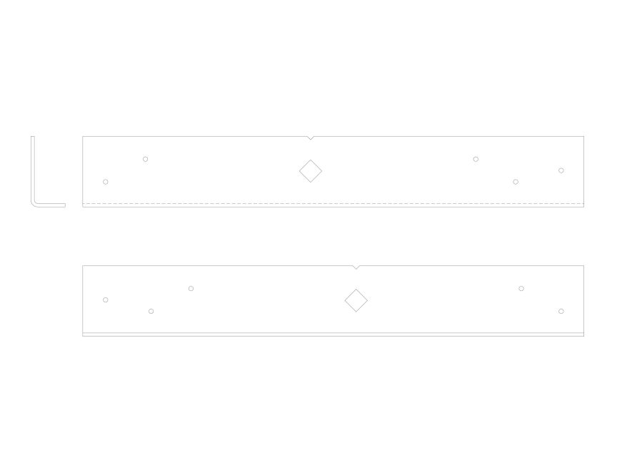 BefTec Gabarit de perçage pour contre-plaque de fixation du tube profilé