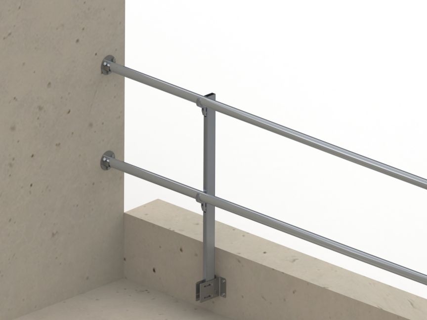 SAFSYS sistema parapetto RAIL Montante a parete