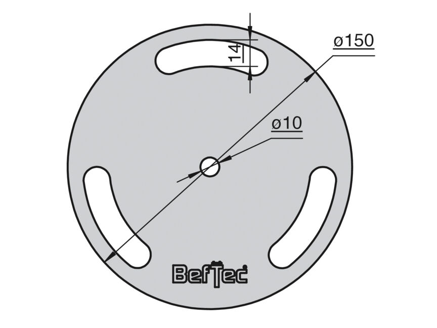 BefTec Flasque ronde en acier / acier inox