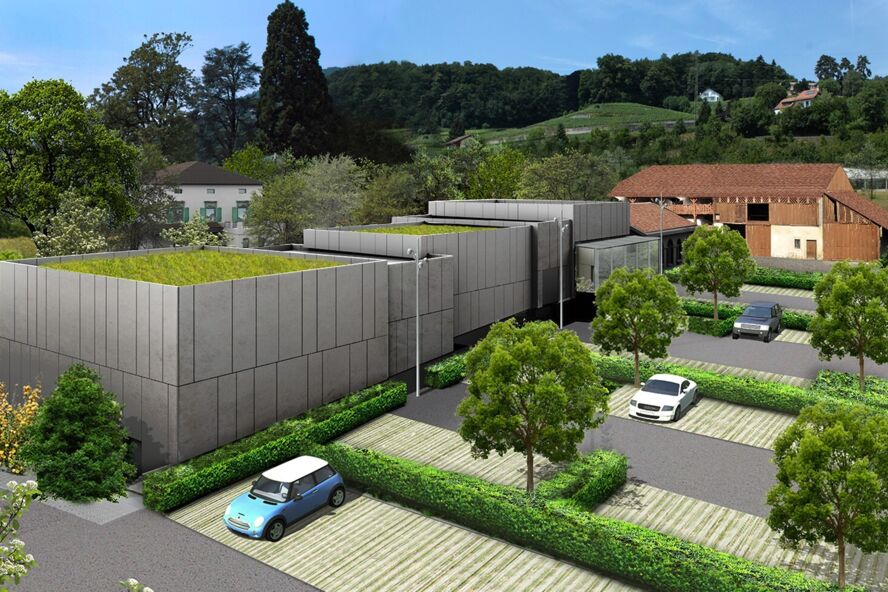 Aussenansicht des Chaplin Museums als 3D-Modell
