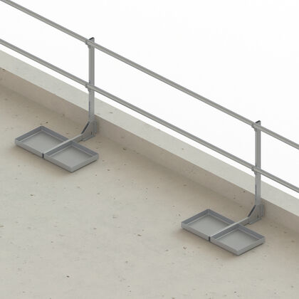 SAFSYS Sistema parapetto RAIL Montante corto con vasca